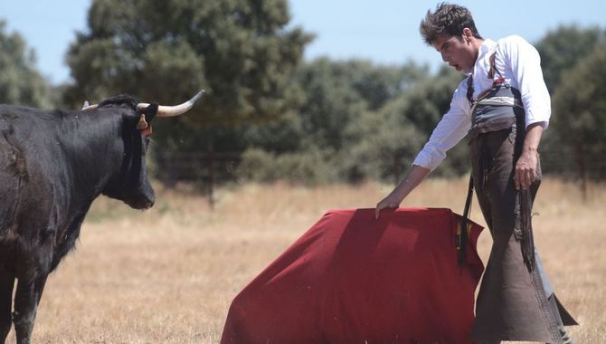 El salmantino Alejandro Marcos en un tentadero a campo abierto/ FOTOS: Menacho