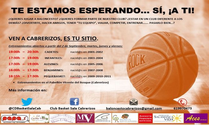 El Club de Baloncesto de Cabrerizos inicia la captación de nuevos jugadores