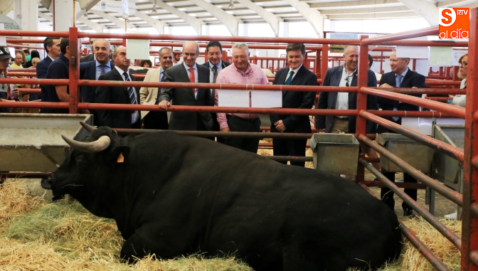 Javier Iglesias, presidente de la Diputación de Salamanca, en su visita al recinto ferial / Foto de Alberto Martín