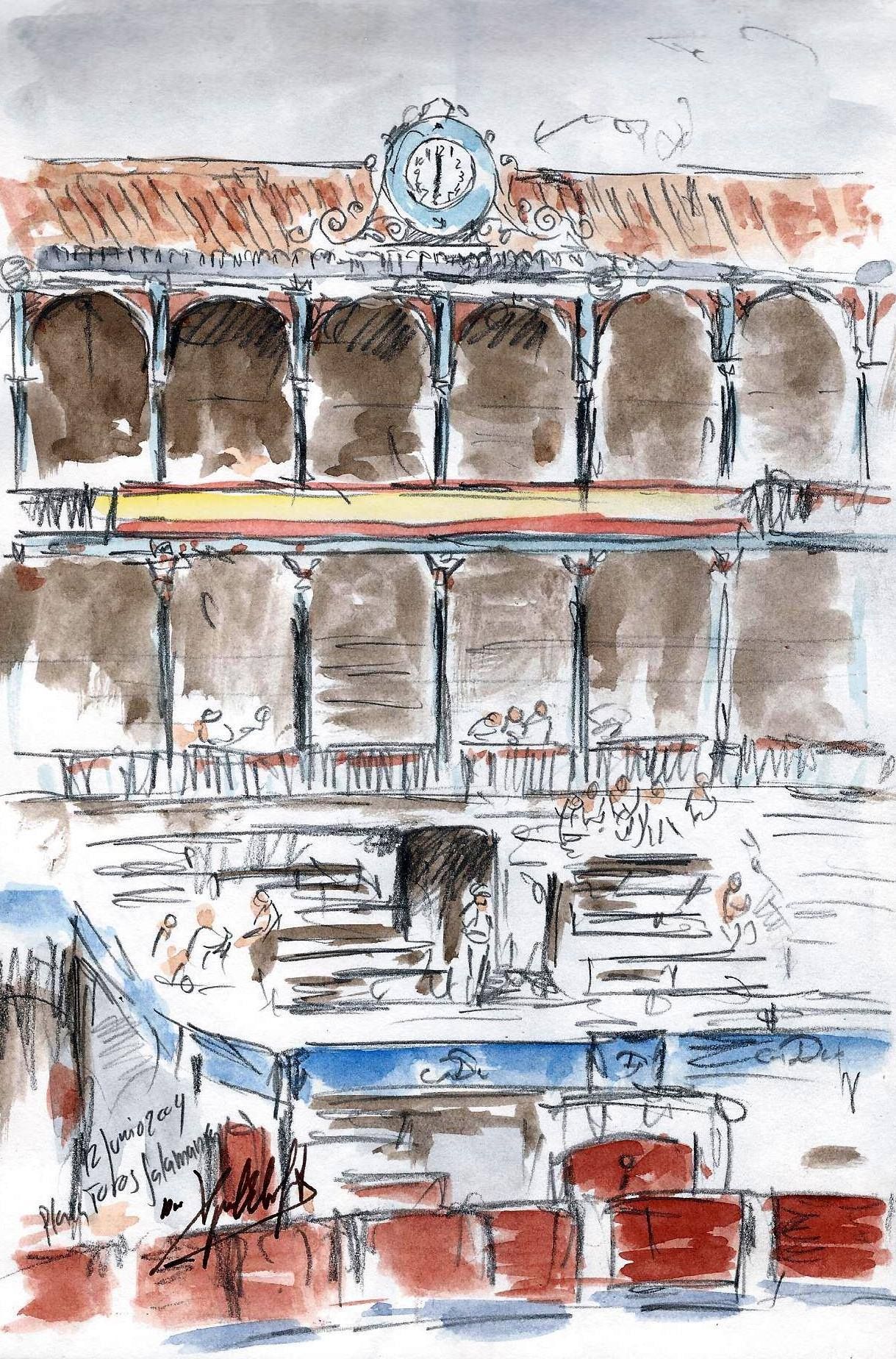Plaza de toros de La Glorieta. Dibujo de Miguel Elías