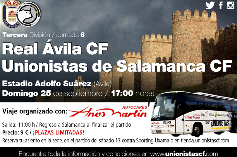 La directiva de Unionistas organiza un viaje a Ávila para el 25 de septiembre       