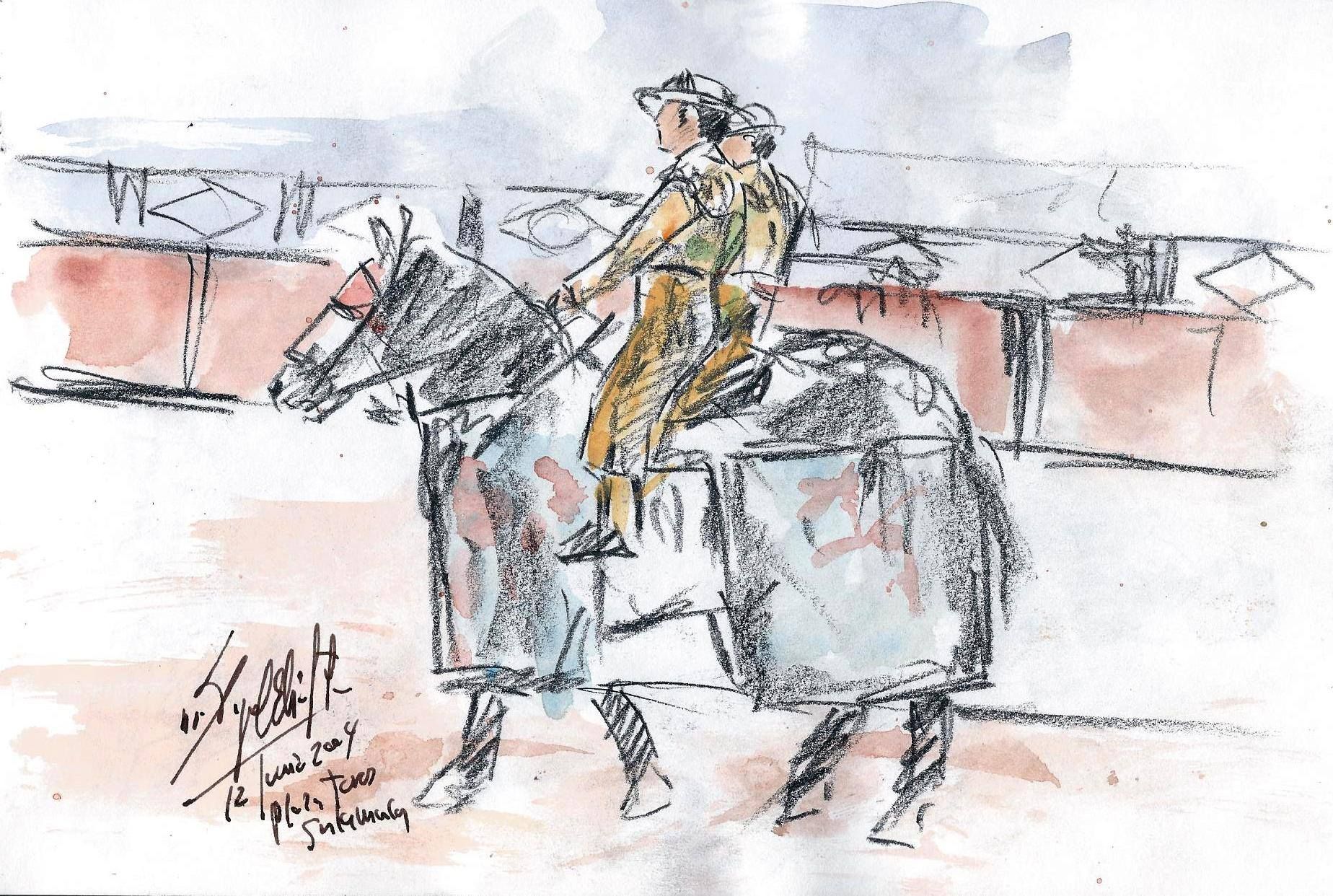 Picador, dibujo del pintor Miguel Elías