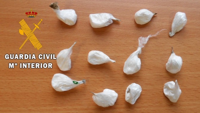 Detenido en un control de la Guardia Civil con 8,5 gramos de cocaína