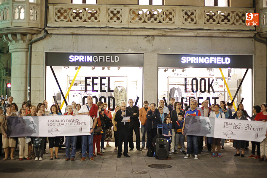Concentración en la Plaza del Liceo en la Jornada Mundial del Trabajo Decente. Foto: Alex López