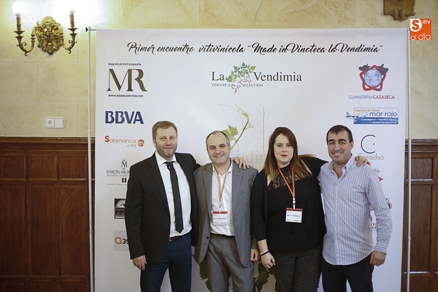 Directivos de La Vinoteca, Creadsa y SALAMANCArtv AL DÍA en el encuentro del Vino | Fotos: Alex López / Alberto Martín / Adrián Martín