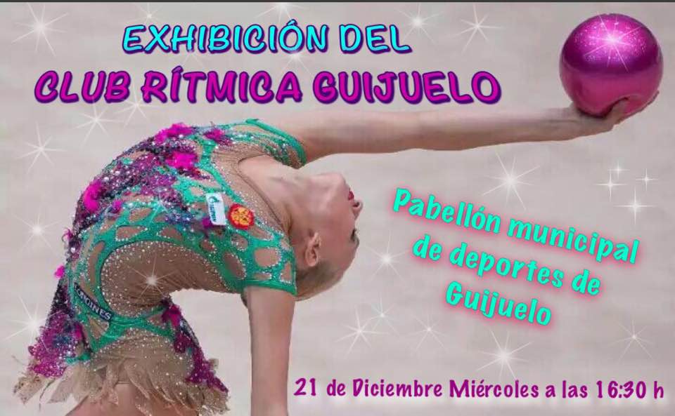 Las alumnas de gimnasia rítmica se muestran ante la villa