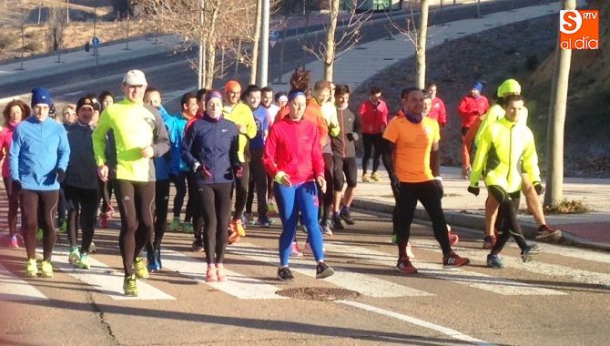 Momento del entrenamiento de cuestas en la zona de El Zurguén