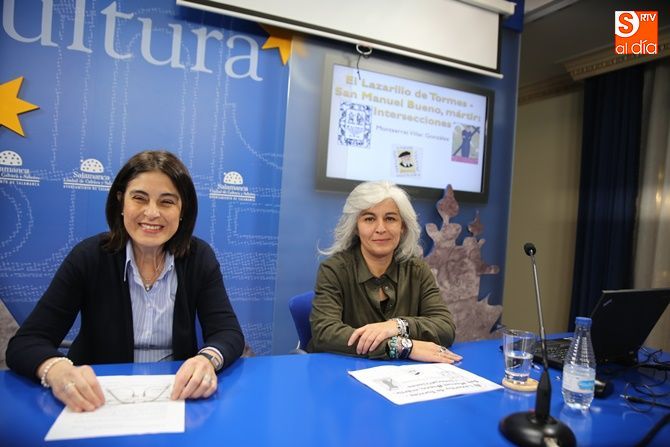 Elena Díaz Santana, de la Asociación Amigos de Unamuno, y Montserrat Villar. Fotos: Alberto Martín