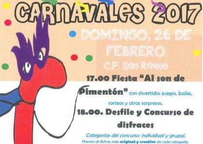 Fiesta del Pimentón, concurso de disfraces y chocolatada para celebrar el Carnaval  