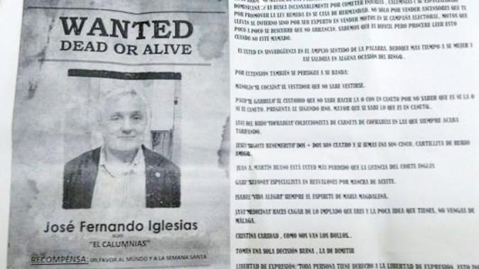 Denuncian la difusión de carteles contra el responsable de la Hermandad Dominicana