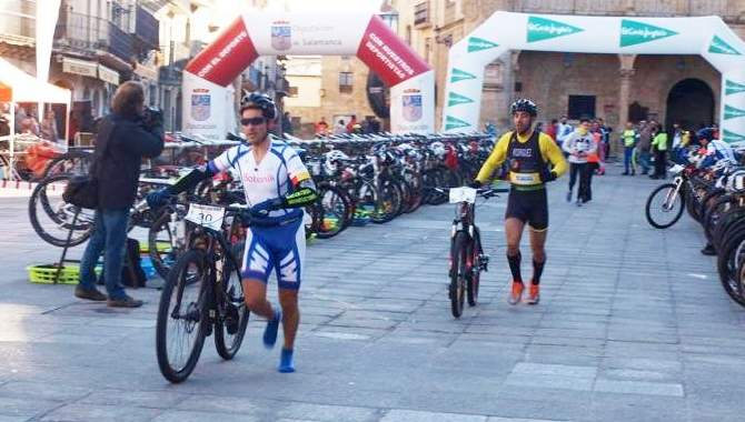 Momento del duatlón que se celebró en Ciudad Rodrigo el pasado enero
