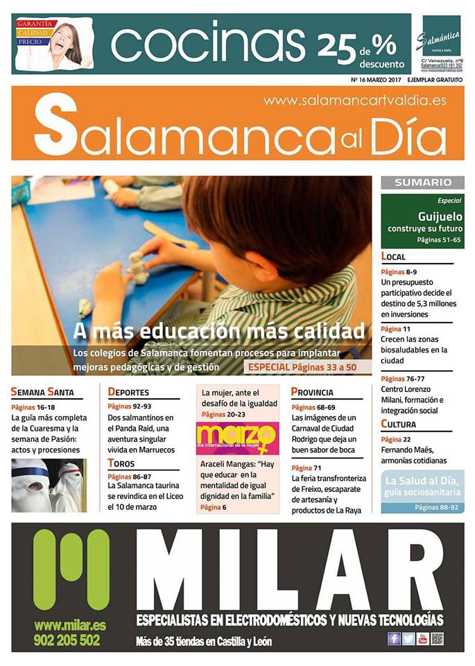 Sale a la calle el número de marzo del periódico gratuito SALAMANCA AL DÍA