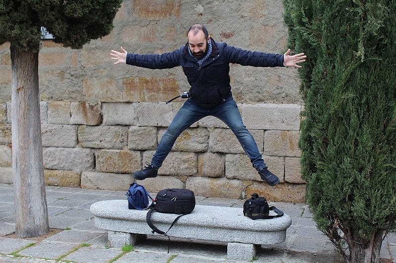 Javi Calvo en un momento del taller de fotografía