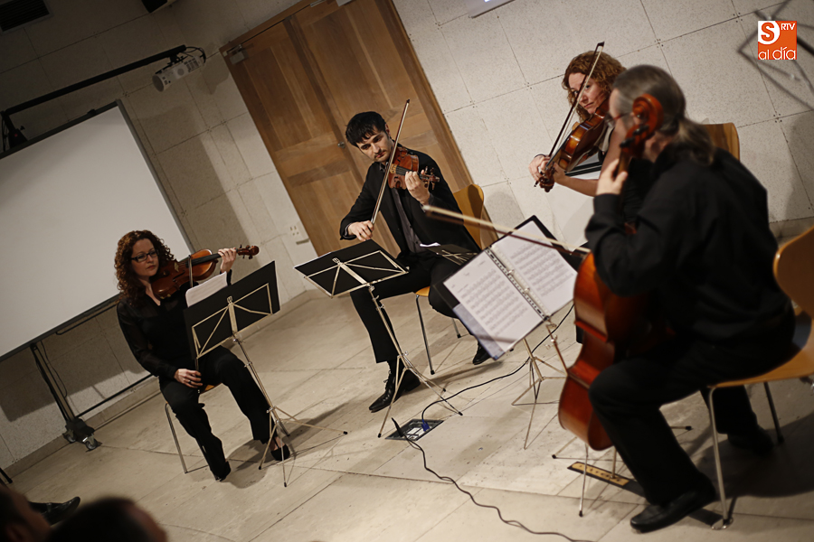 Concierto del cuarteto de cuerda en la Casa de las Conchas. Foto: Alejandro López