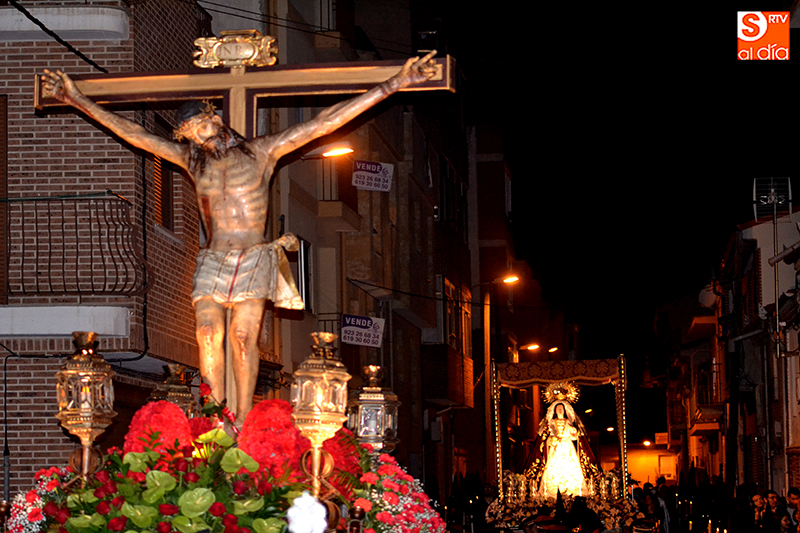 Las imagenes del Santo Cristo del Humilladero y Nuestra Señora de las lagrimas protagonizaban el Martes Santo