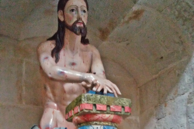 Talla de Jesús Flagelado, en la Iglesia de Santa María La Mayor