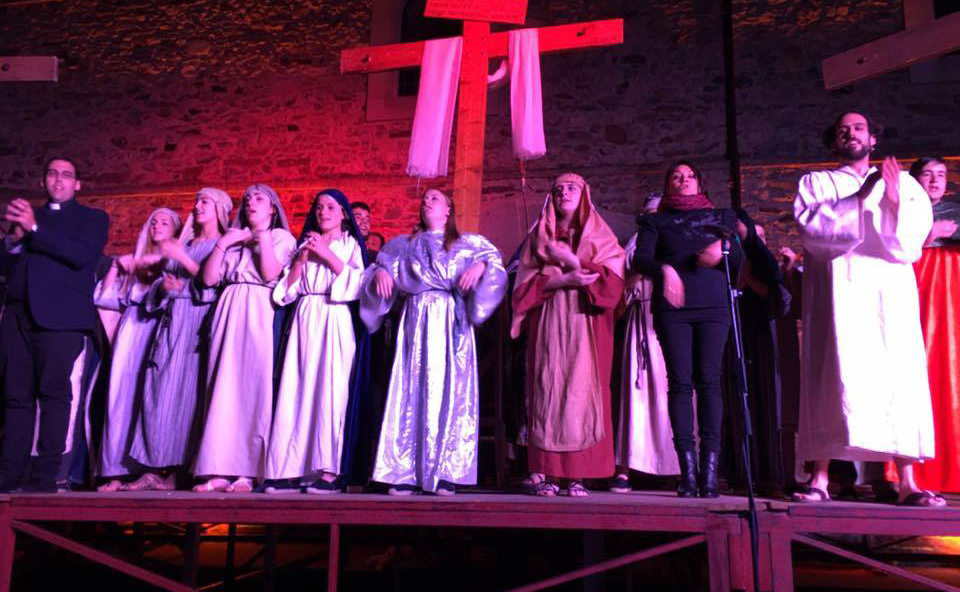 La plaza Mayor sirvió de escenario para la escenificación del episodio evangélico.