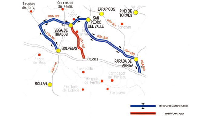 Itinerario alternativo durante las obras