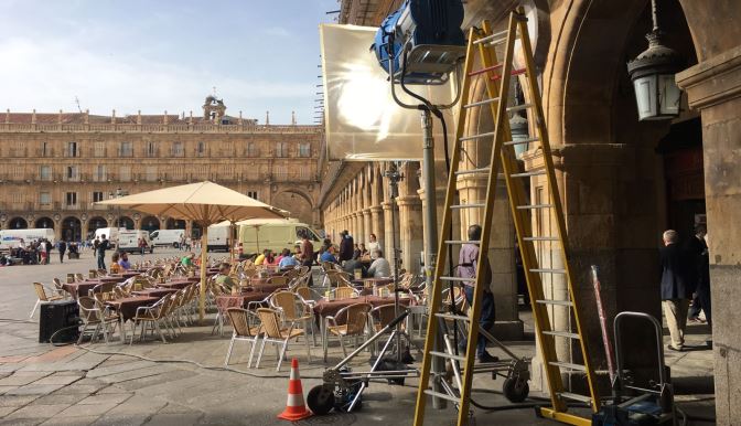 Rodaje del vídeo en la Plaza Mayor