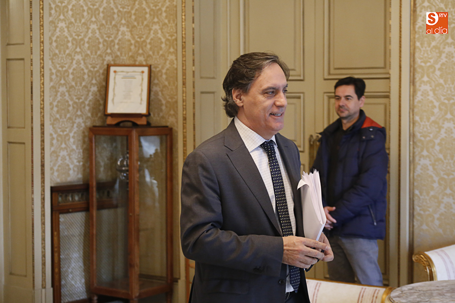 El concejal de Patrimonio, Carlos García Carbayo, ha sido el encargado de presentar el Plan de Gestión de la Ciudad Vieja de Salamanca