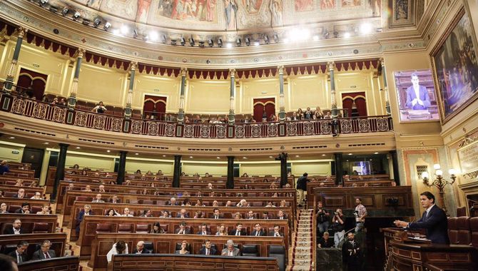 Intervención del líder de Ciudadanos, este miércoles. Foto: Cs