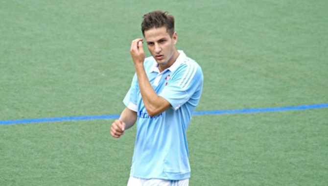 Nacho Gutiérrez, con la elástica del Celta de Vigo