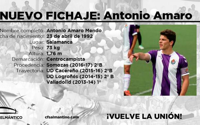 Antonio Amaro, nuevo jugador del CF Salmantino UDS  
