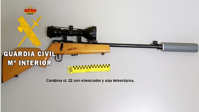 Carabina intervenida por la Guadia Civil