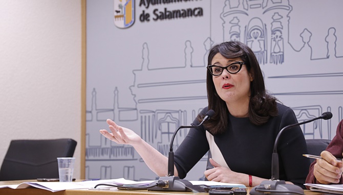 Virginia Carrera, portavoz de Ganemos Salamanca. Foto: Alex López