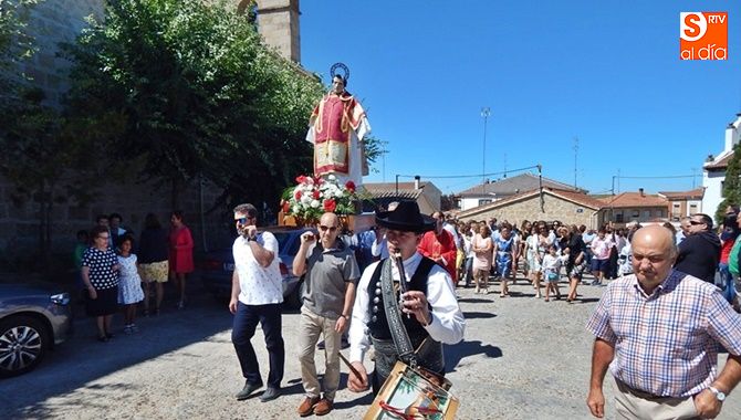 Procesión de San Lorenzo en Rollán en el día grande de sus fiestas patronales