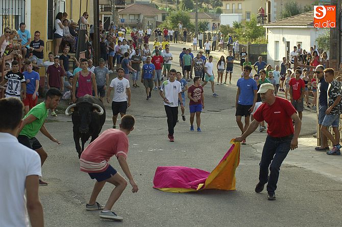 Las vaquillas recorren las calles de Robleda/Foto:Adrián Martín