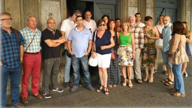 Trabajadores de UGT Salamanca en la concentración de este viernes