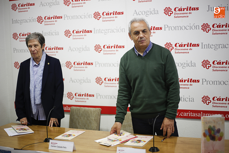 Carmen Calzada, directora de Cáritas Salamanca, y José María Rodríguez, secretario general