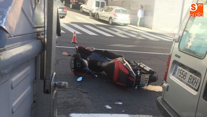 Un herido en un accidente de moto en la Carretera de Ledesma  