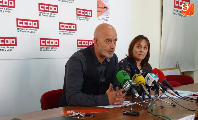 Emilio Pérez y Sheila Mateos, en CCOO Salamanca