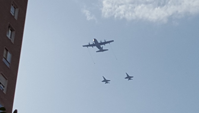 El avión siniestrado había participado en el Desfile Militar en Madrid. Foto: @Defensagob