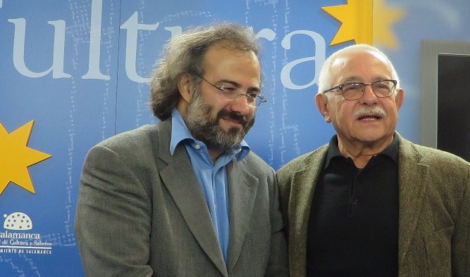 Alencart y Serrano en Salamanca, tras el fallo de la VI edición / Foto J. A.