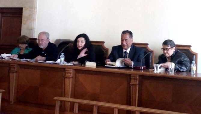 Giraldo, Flax, Noguerol, Ñaupari y Moro, en el Aula Magna de Filología