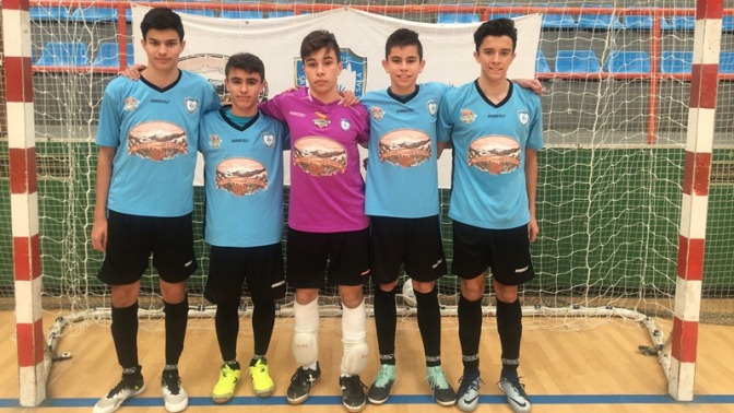 Los cinco jugadores seleccionados, en un entrenamiento