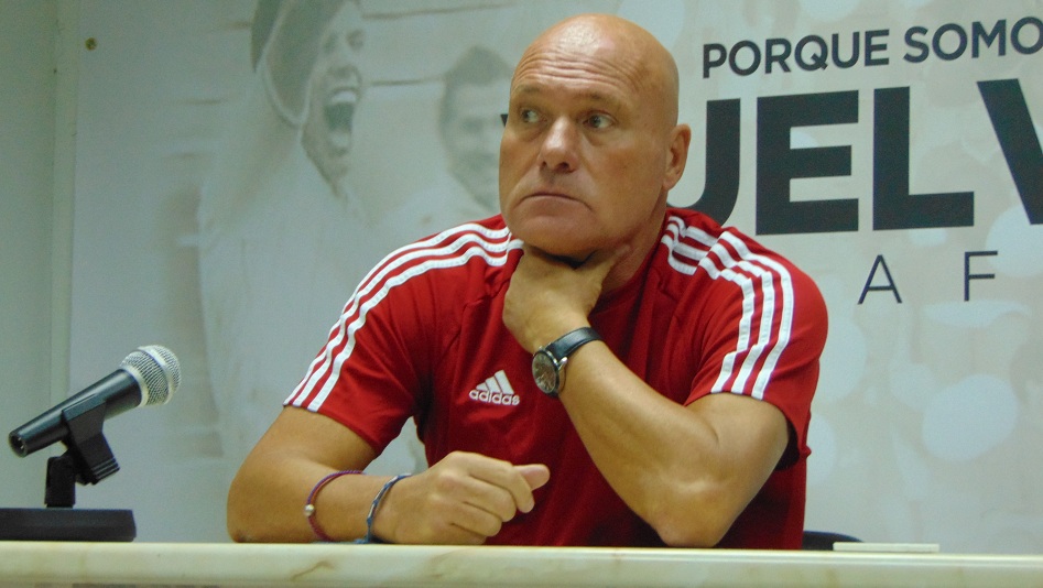 Calderé, en la rueda de prensa celebrada en el Helmántico.