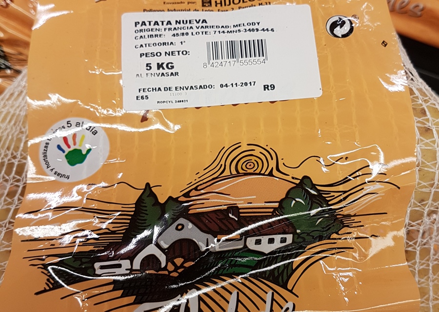 Venta de patata de origen francés como nacional