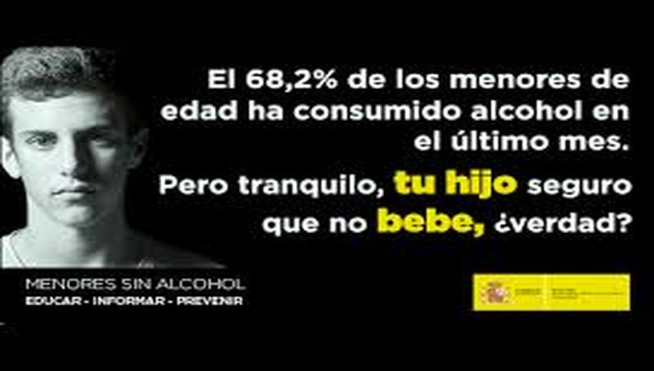 Menores sin alcohol, nueva campaña del Ministerio de Sanidad para prevenir su consumo