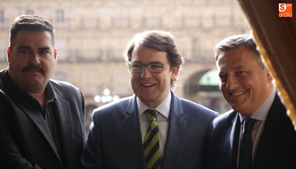 Recepción municipal a los presidentes del Salmantino UDS y Unionistas / Foto de Alejandro López