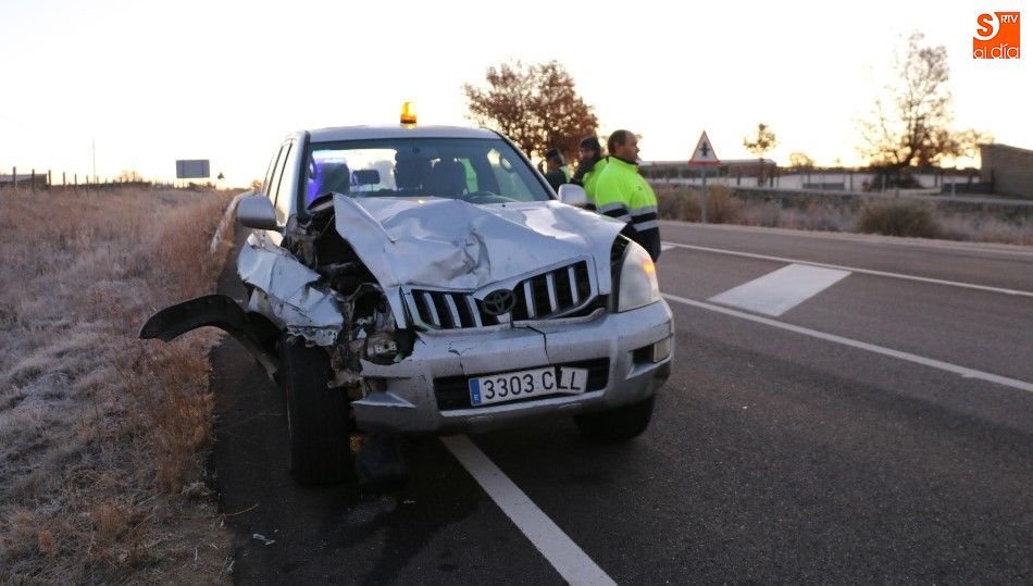 Estado del vehículo que chocó con la vaca