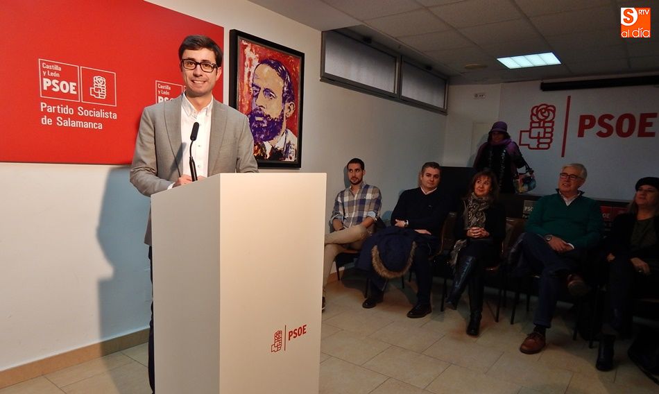 José Luis Mateos, durante su comparecencia para presentar su candidatura a la Secretaría de la Agrupación Jaime Vera