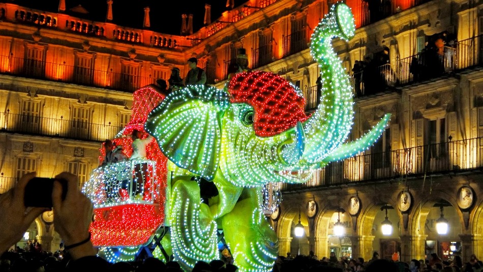 Un momento de una de las carrozas en la última cabalgata celebrada en Salamanca