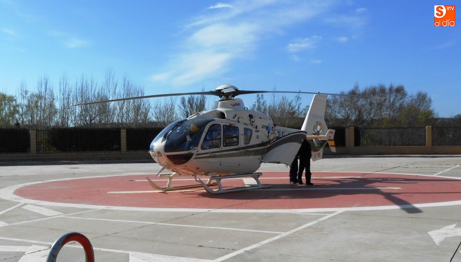 Un helicóptero trasladó al herido hasta el Hospital Clínico