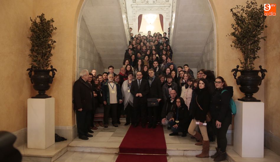 Los participantes en el encuentro de INICE han sido recibidos en el Ayuntamiento. Foto: Alejandro López