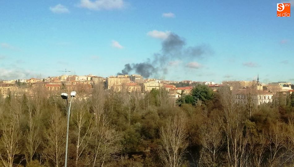 Imagen del humo que se podía ver desde varias zonas de Salamanca