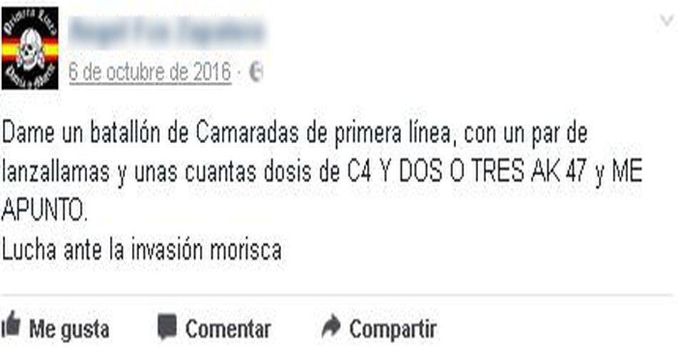 Uno de los mensajes lanzado por twitter por el condenado.